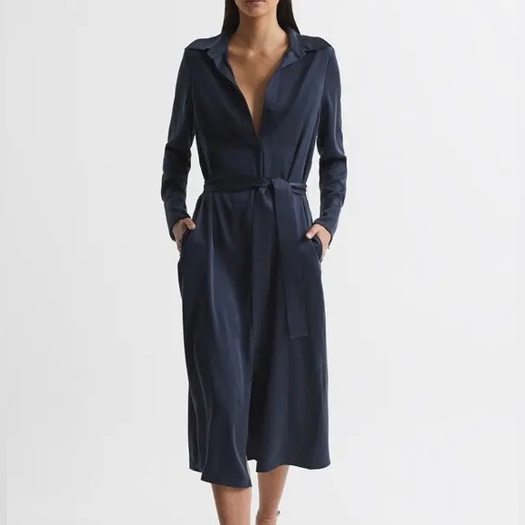 reiss nico silk shirt dress REISS Nico Silk Shirt Dress